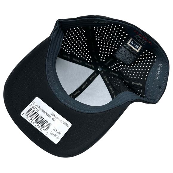 Hurley Men's Hat Phantom Ripstop Water Repellent Flex Fit Cap in S/M Black - Picture 5 of 5
